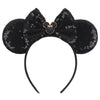 Disney Mickey Mouse Sequin Ears Headband with Bow - Halloween Party Cosplay Hairband for Women & Kids