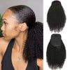 Afro Kinky Curly Drawstring Ponytail 10-24 Inch (25-61 cm) Brazilian Virgin Human Hair 4B/4C - Natural Black, 100g