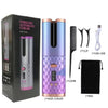 Cordless Ceramic Auto Hair Curler Rechargeable Portable with 6 Temperature & Timer Settings