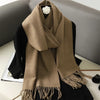 Women's Winter Scarf, Thick Cashmere-Look Pashmina Shawl with Tassels, Windproof Wrap, 175+ cm (69+ in) — 62 Colors