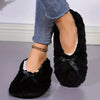 Plush Faux Fur Indoor Slippers for Women — Warm Non-Slip EVA Sole Pull-On House Shoes