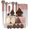 Professional Makeup Brush Set 8-29-Piece - Soft Powder, Eyeshadow & Foundation Brushes with Sponge Travel Cosmetic Kit