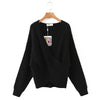 Plus Size XXXL Women's Soft Knit V-Neck Sweater - Fairy Cross Design Autumn/Winter Pullover