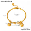 316L Stainless Steel Heart Charm Bracelet for Women 18K Gold Plated with Shining Zircon Pendant