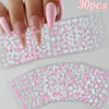 3D Floral Nail Stickers Cherry Blossom Rose Daisy Heart Manicure Decals 20/30/60/70/90 pcs 5.5×6 cm (2.17×2.36 in)