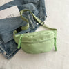 Women's Canvas PU Half Moon Fanny Pack Crossbody Sling Waist Belt Bag