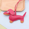 Dachshund PU Leather Dog Keychain Puppy Pendant Keyring Bag Charm for Women Valentine Gift