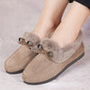 Women's Winter Plush Bow Loafers Soft Slip-On Moccasins Non-Slip Flat Casual Warm Shoes