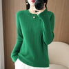 Women Striped Knit O-Neck Pullover Sweater Loose Long Sleeve Autumn Winter Casual Korean Fashion
