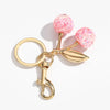 Cherry Crystal Bag Charm Keychain Red Pink Fruit Pendant Key Ring for Women & Girls Purse Charm Gift