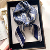 Luxury Square Silk-Feel Scarf 70 x 70 cm (27.6 x 27.6 in) Korean Fashion Floral Bandana Kerchief Wrap