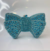 Rhinestone Bow Evening Clutch Minaudiere - Sparkling Bridal Wedding Bag 18 cm (7.1 in) with Chain