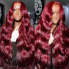 Chocolate Reddish Brown 13x4 HD Body Wave Lace Front Wig with Baby Hair, Synthetic Glueless