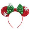 Mickey Mouse Sequin Ear Headband - Disney Princess Bow Hairband for Women, Girls & Kids, Party Cosplay