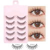 5 Pairs Manga Wispy Strip Lashes Soft Natural Long False Eyelashes for Anime Makeup