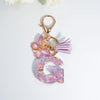 Sequin Letter Keychain with Tassel & Butterfly Charm – Initial A-Z Resin Keyring for Women, Bag & Car (55mm / 2.2 in)