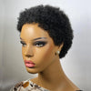 Ombre Honey Brown Low Cut Afro Pixie Wig - 100% Remy Human Hair, 200% Density, Short Afro Kinky Wave, Transparent Swiss Lace, Glueless
