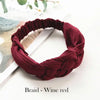Vintage Knot Cotton Headband for Women - Twisted Elastic Criss-Cross Hairband Headwrap