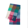 Women's Winter Thick Plaid Pashmina Scarf - Soft Polyester Shawl Wrap, 175+ cm (69+ in) Fuzzy Tassel