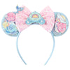 Mickey & Minnie Sequin Ear Headband with Bow – Disney-Inspired Hairband for Women & Kids, Party Cosplay