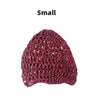 Women's Mesh Crochet Hair Net Snood Solid Color Sleeping Cap Turban - Small, Large