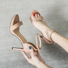 Women's Summer Stiletto Platform Buckle Sandals Thin High Heels Elegant Party Dress Shoes (EU 32)