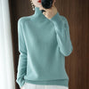 Women's Merino-Blend Mock Neck Sweater - Soft Long-Sleeve Pullover, Casual Solid Knit (Autumn/Winter)