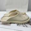 PVC Slip-On Breathable Anti-Odor Mid-Heel Clogs for Women Comfortable Roomy Indoor Outdoor Shoes