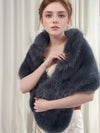 Handmade Faux Fox Fur Shawl - Polyester Long Wedding & Party Wrap (53-69 in / 135-175 cm)