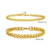2-Pack Men's Stainless Steel Chain Bracelets — Twist Rope & Cuban Link, Silver Gold Black, 18/21/23 cm (7.1/8.3/9.1 in)
