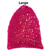 Women's Mesh Crochet Hair Net Snood Solid Color Sleeping Cap Turban - Small, Large