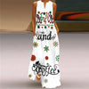 Women's Vintage Printed Boho Maxi Dress - V-Neck Sleeveless A-Line Summer Beach & Party Dress