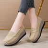 Women's Suede Slip-On Loafers – Flat Platform Moccasins, Casual Round-Toe Flats