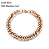316L Stainless Steel Cuban Figaro Chain Bracelet, Unisex Vintage Punk K-Pop Link Bracelet