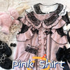 Kawaii Jirai Kei Lolita Y2K Japanese Style Peter Pan Collar Blouse Long Sleeve Sweet Bow Casual Aesthetic Top