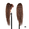 Long Ombre Blonde Synthetic Clip-In Braided Wavy Ponytail Hairpiece — Black to Brown Hair Extension