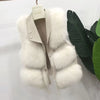 Women's Faux Fur Plush Vest – Sleeveless Zipper Waistcoat with PU Leather Trim, Cozy Autumn/Winter Outerwear
