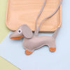 Dachshund PU Leather Dog Keychain Puppy Pendant Keyring Bag Charm for Women Valentine Gift