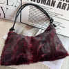Real Mink Fur Shoulder Bag Luxury Women's Fur Crossbody Handbag