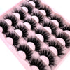 10 Pairs 3D Faux Mink 25mm Wispy Fluffy Volume Strip False Eyelashes Dramatic Cat Eye