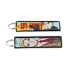 Anime Embroidered Keychain Double-Sided Key Fob 3 x 13 cm (1.2 x 5.1 in) for Backpacks Cars Motorcycles Gift