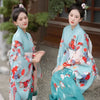 Ankle-Length Kimono Dress for Women – Traditional Japanese Yukata Cosplay Party Ethnic Streetwear