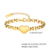 Chunky Gold-Plated Stainless Steel Link Chain Bracelet for Women — Waterproof Layering Wristband