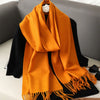Women's Winter Scarf, Thick Cashmere-Look Pashmina Shawl with Tassels, Windproof Wrap, 175+ cm (69+ in) — 62 Colors