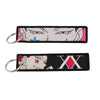 Anime Embroidered Keychain Double-Sided Key Fob 3 x 13 cm (1.2 x 5.1 in) for Backpacks Cars Motorcycles Gift