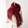 Cashmere-Feel Oversized Tassel Pashmina Shawl – 240 x 38 cm (94 x 15 in) Warm Winter Scarf for Women