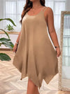 Plus Size Women's Strappy Asymmetrical Hem Midi Dress (XL-5XL) - Sleeveless Casual Summer Sundress