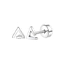 2-Pack Stainless Steel Heart & Moon Screw-Back Stud Earrings for Tragus & Cartilage Piercing, Silver