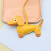 Dachshund PU Leather Dog Keychain Puppy Pendant Keyring Bag Charm for Women Valentine Gift
