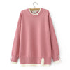 Plus Size Drop Shoulder O-Neck Knit Sweater — Block Color Two-Piece Look Pullover, Long Sleeve Autumn Winter